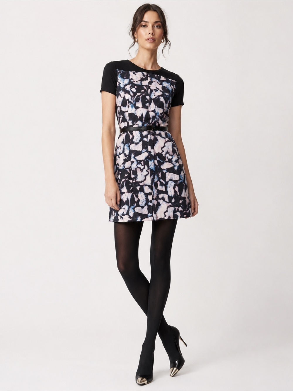• Club Monaco • Charis Printed Mini Dress Black 00